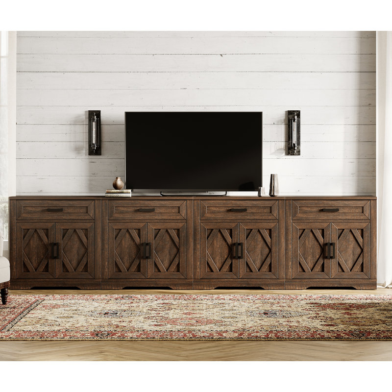 Laziza 126" W 4-in-1 TV Stand, Brown