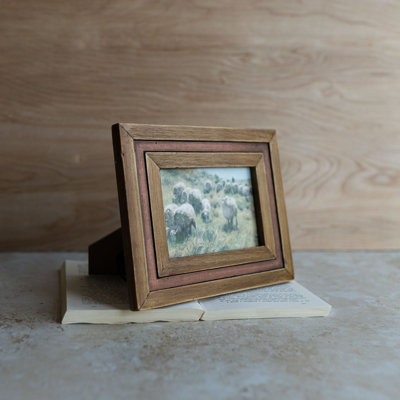 Foreside Home & Garden 4x6 Rust Picture Frame Natural Wood, MDF, Metal & Glass