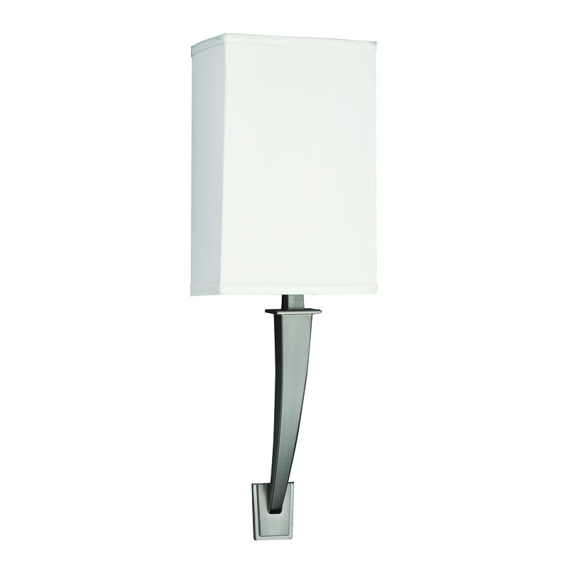 Appliquee à bras 1 lumière del Fairborn, Nickel satiné, Acrylique de lin