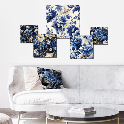 Ensemble de 5 décorations murales florales Marlborough