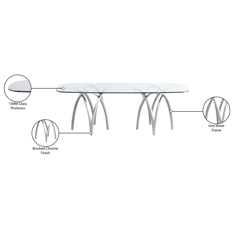 Izaiha Glass Top Dining Table