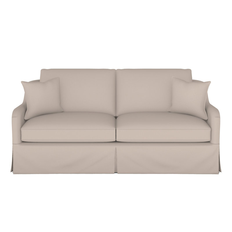 Fisher Waterfall Skirt Bench Seat Mid Sofa, Jiggles Fawn