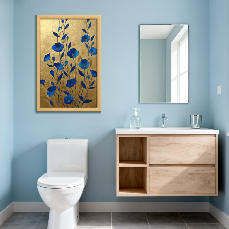 Plantes et fleurs sur fond imprimé, H 18 po x l 12 po, Toile tendue, Ne s’applique pas