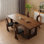 Rectangular solid wood dining table sets
