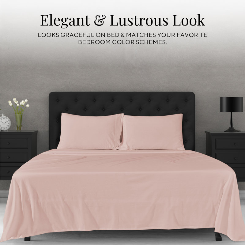 Jersey Knit Twin XL Sheets 3pc|100% T-Shirt Cotton Breathable Jersey Sheets Set| All Season , Light Pink, Twin, Light Pink