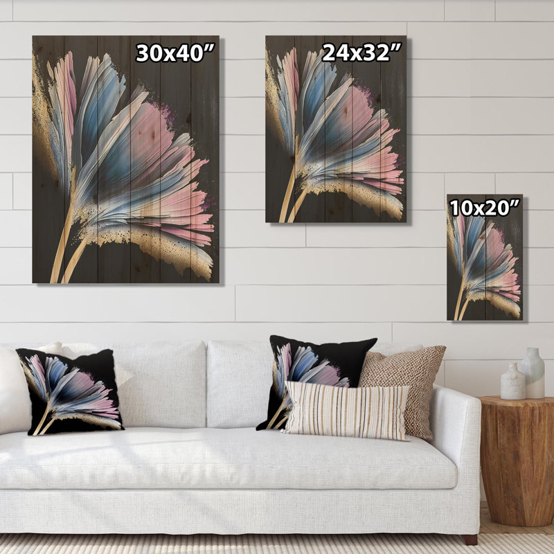 Gerbera fleurs hyperréalistes IV - impression sans cadre sur bois, H 32 po x l 24 po x P 1 po