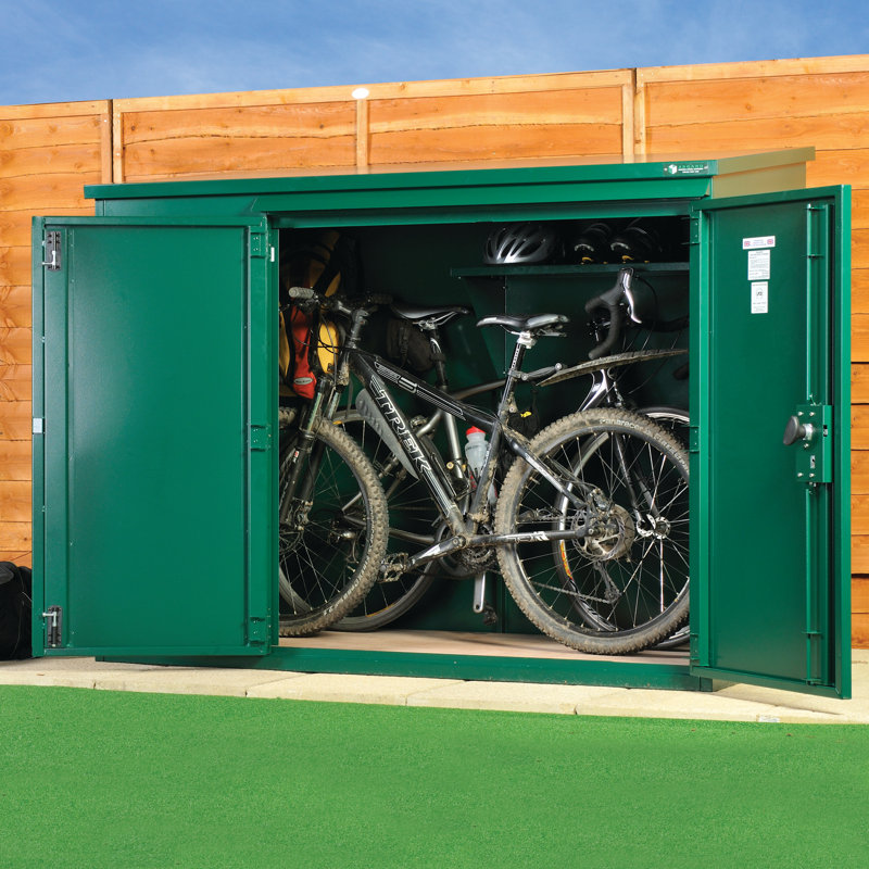 Annexe 6 ft. W x 3 ft. D Pent Metal Bike Shed, Ivory