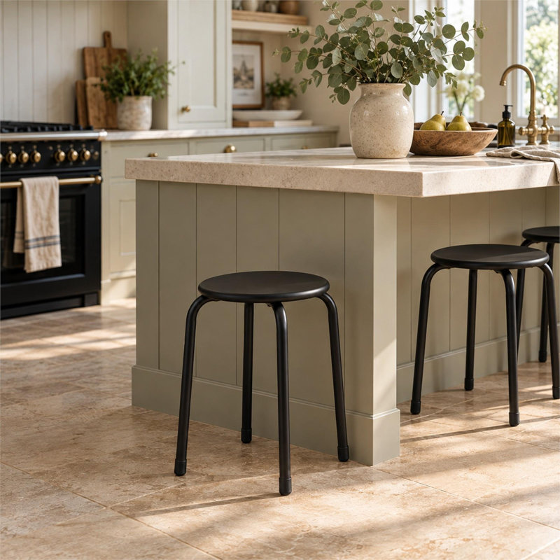 Metal Accent Stool, Black