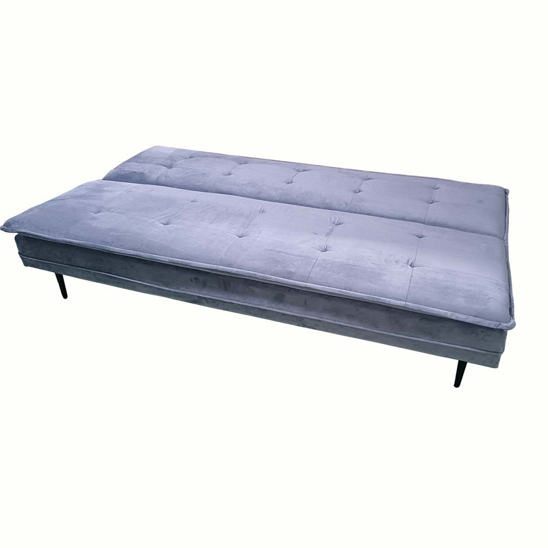 Canapé en velours de 76 po Gyuri, Velours gris