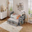 Structure de lit plateforme simple en bois, bureau, tablette de rangement, lit gigogne, 3 tiroirs-1186046748