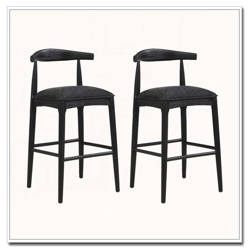 Wood Frame Barstool, Bar Stool (30.5" Seat Height), Black