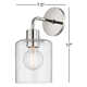 Alvy Single Light Glass Dimmable Armed Sconce