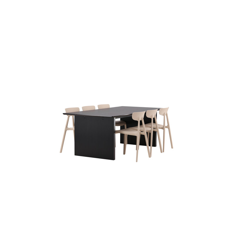 Hotchkiss 6 - Person Dining Set, Beige, Beige