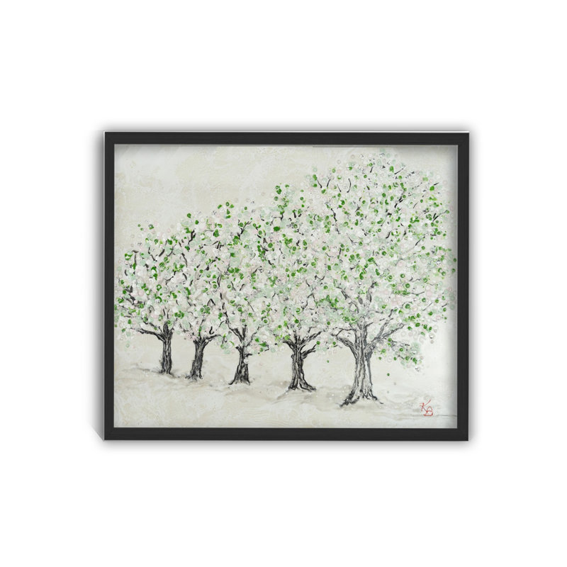 Nature Inspired "Springtime Serenity" Canvas Wall Art By , 12" H x 16" W, Black Floater Framed Canvas