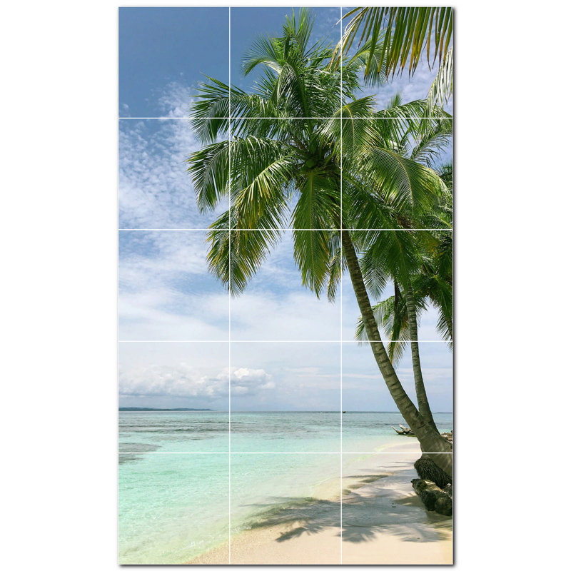 Murale en céramique satinée 8 "x 8" Beach Photo