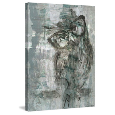 Owl Glasses by Parvez Taj - 1 Piece Wrapped Canvas Painting