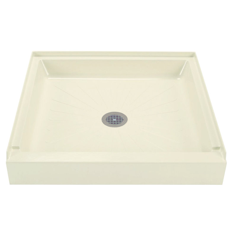 Base de douche 36" x 36" à simple seuil Durabase, Biscuit