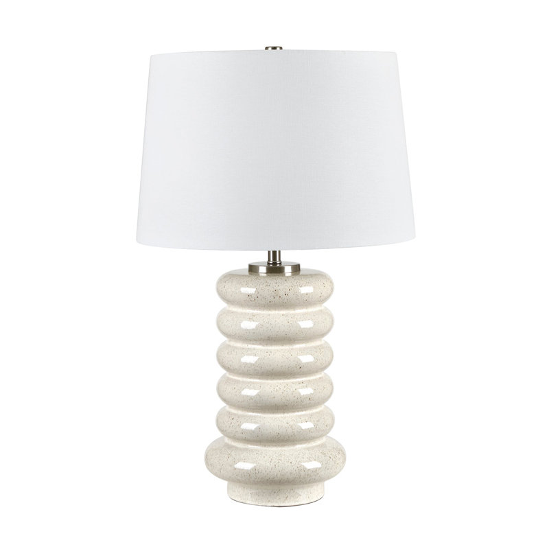 26" Ceramic Table Lamp With White Shade