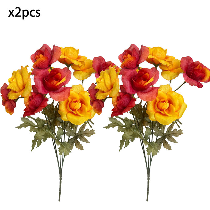 Bouquet de roses artificielles 5 têtes, 2 pièces