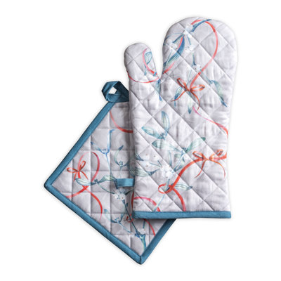 Gant de cuisine et porte-casserole 100% coton Maison d'Hermine Enora - 7,5 po x 13 po et 8 po x 8 po