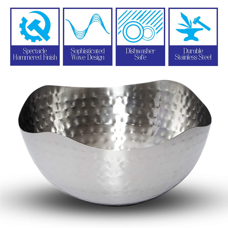 17 Stories Stainless Steel Serving Bowl, 6" H x 12" W x 12" D