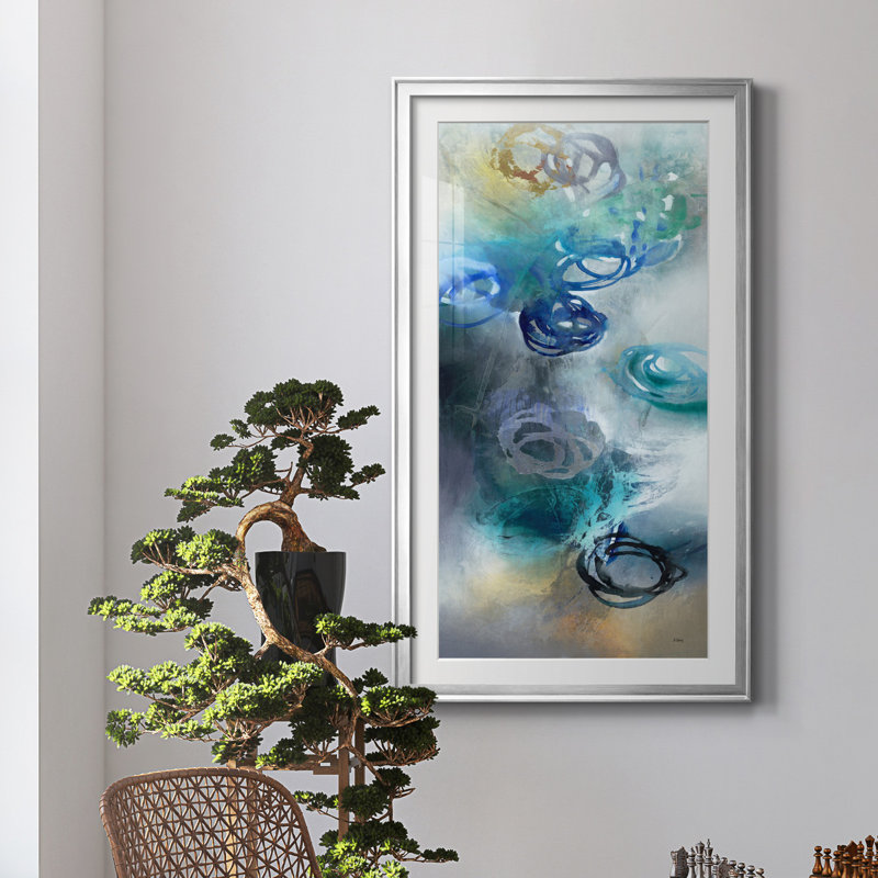 Jazzy Petals - reproduction d'art, H 14,5 po x l 26,5 po x P 1,5 po, Papier avec cadre argenté, Blanc