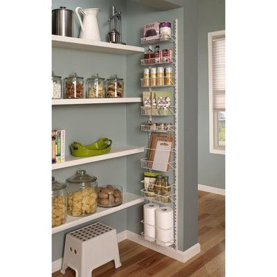 Adjustable 8 Tier Wall Rack Over The Door Storage Basket Set Pantry Cabinet Organiser