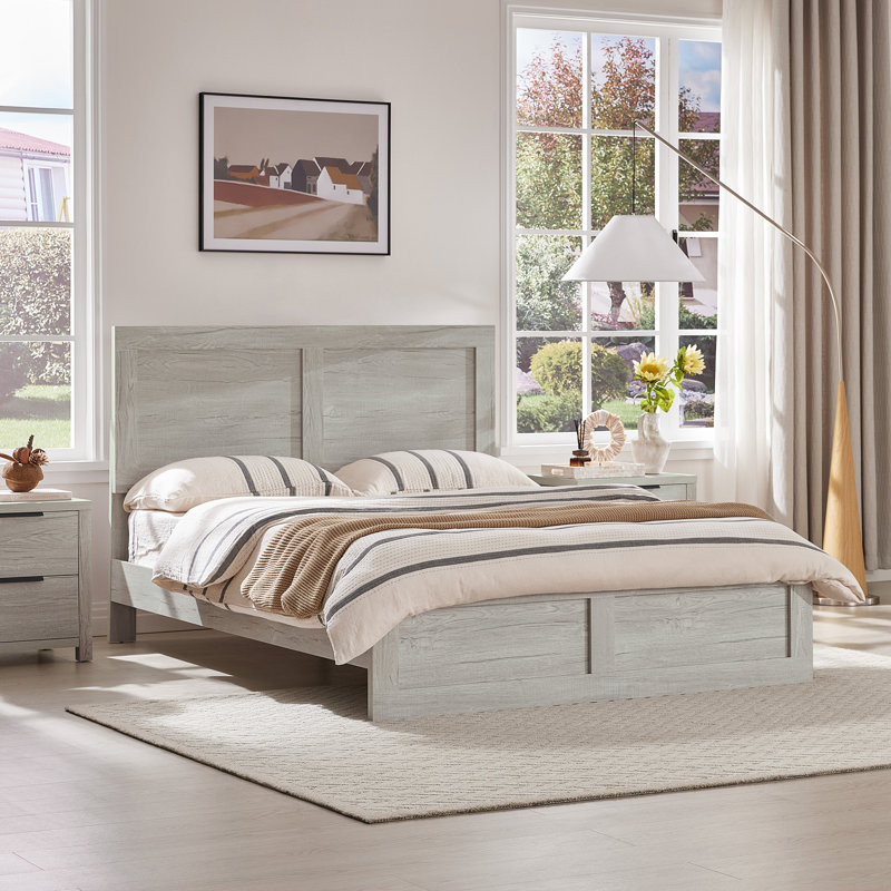 Farmhouse 3 Piece Bedroom Set, Light Gray, Full