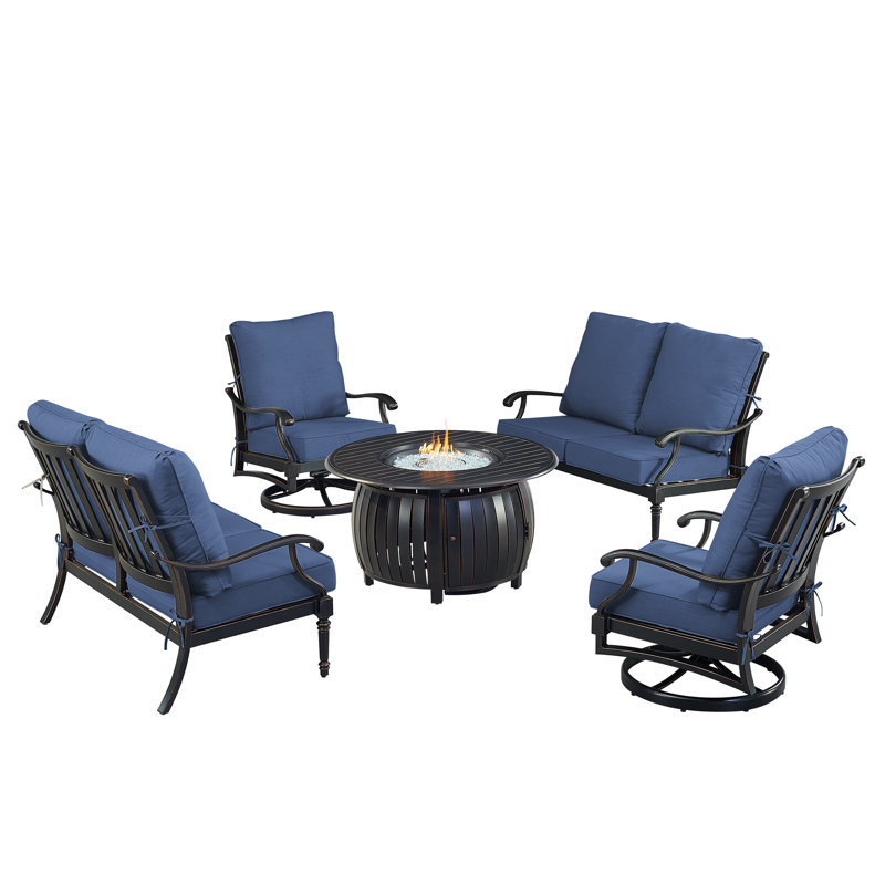 Pailynn Outdoor 6 - Piece Conversation Set, Blue