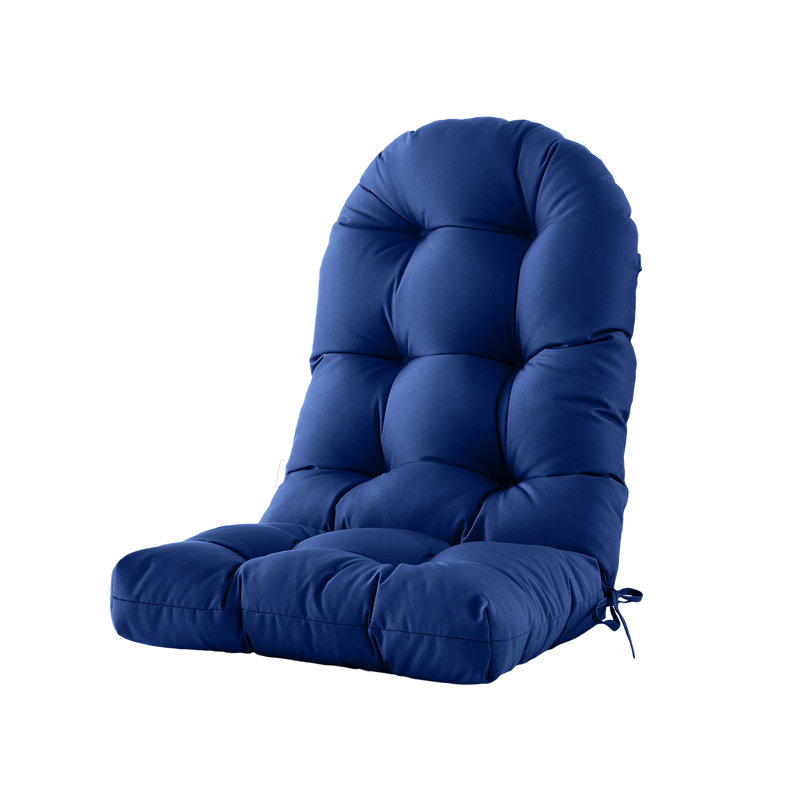 Coussin de siège à haut dossier - Coussin de chaise Adirondack extérieur imperméable pour meubles de patio avec attache, couleur vibrante, rembourrage élastique de qualité supérieure, utilisation multi-scénario, indigo