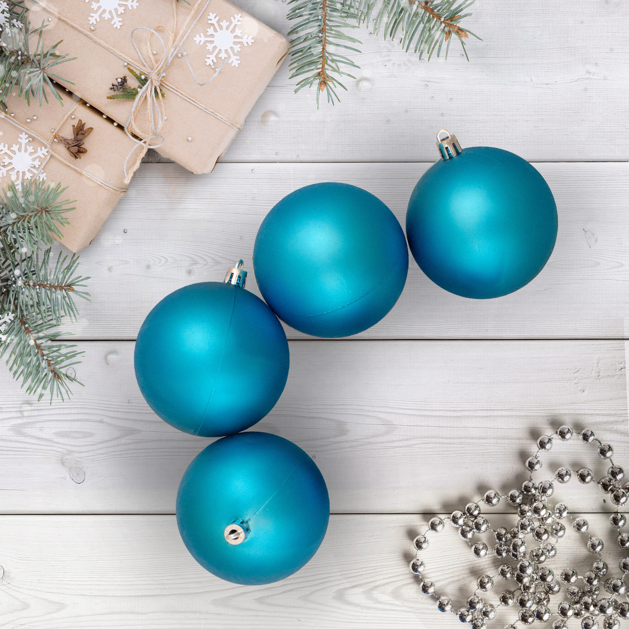 Shatterproof Matte Christmas Ball Ornaments, Blue