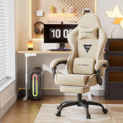 Soontrans Gaming Chair with Footrest High Back Ergonomic Gamer Chair with Headrest and Massage Lumbar Cushion Racing Reclining Video Game Chair for by Taktack