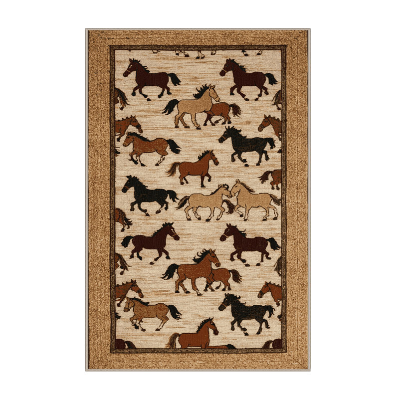  Tapis lavable Farm Horses Farm, Rectangulaire 3 pi x 5 pi