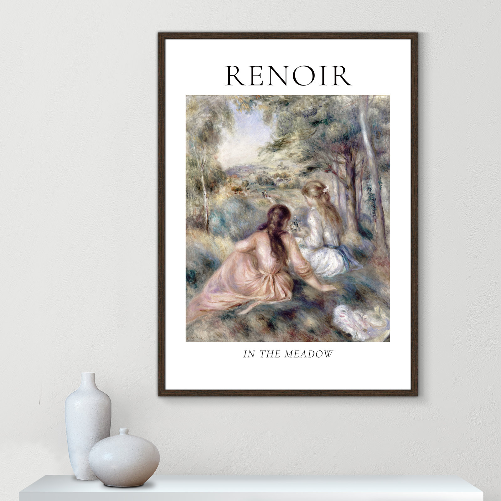 Old Masters Collection "In the Meadow" Print, Walnut Single Picture Frame, No, 23" H x 17" W x 0.75" D
