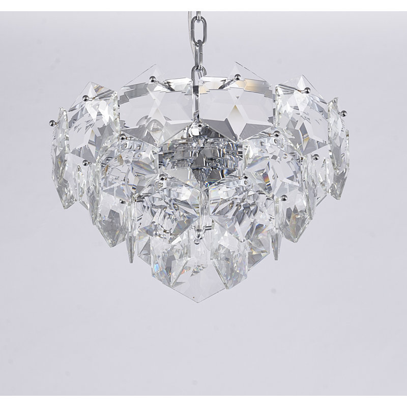 Vanesca 8-Light Chrome Chandelier with Crystal Accents, Chrome