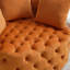 Chaise de velours orange pour les loisirs - hauteur moderne de 16 pouces, largeur de 38 po-646754766-646754765