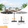 Haslingden 11' Lighted Cantilever Umbrella with Crank Lift Counter Weights Included