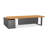 Brown L-Shaped Solid Wood desks-107440732