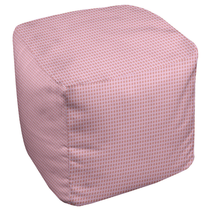Upholstered Pouf, Pink