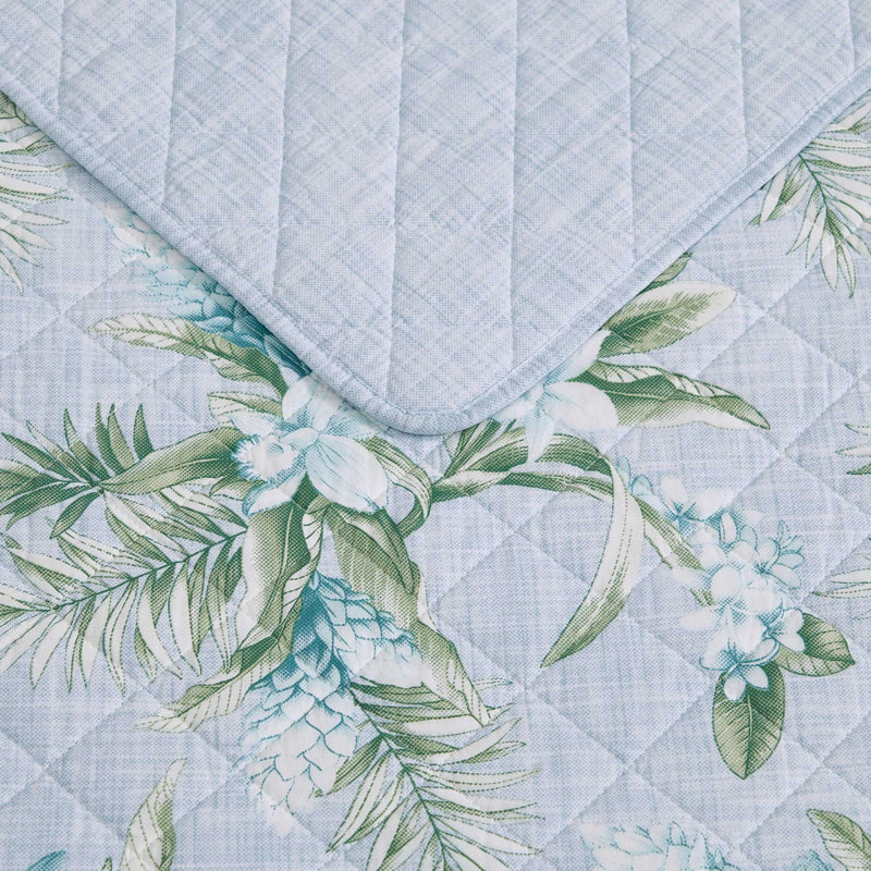 Ensemble de courtepointe réversible en coton Tommy Bahama, Queen Quilt + 2 Standard Shams