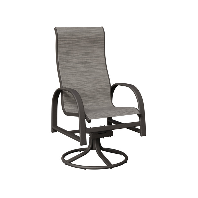 Chaise berçante pivotante à haut dossier Amma Graphite Speckle, Mica perle, Aluminium graphite moucheté