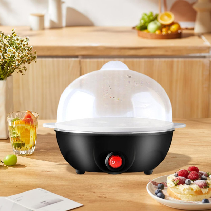 Cuiseur à œufs RAINBEAN - chaudière d'une capacité de 7 œufs avec arrêt automatique, œufs durs, moyens et doux, braconnier facile à éplucher pour les essentiels de cuisine et d'appartement