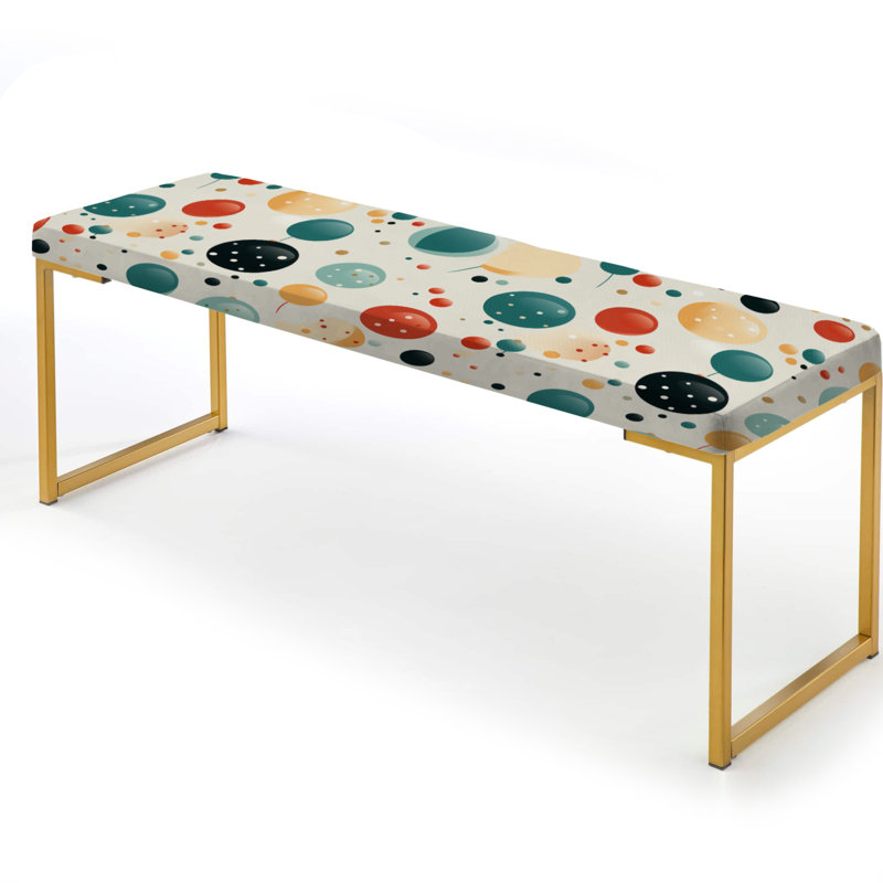 Banc rembourré à pois dorés, Vert harmonie à pois nostalgiques