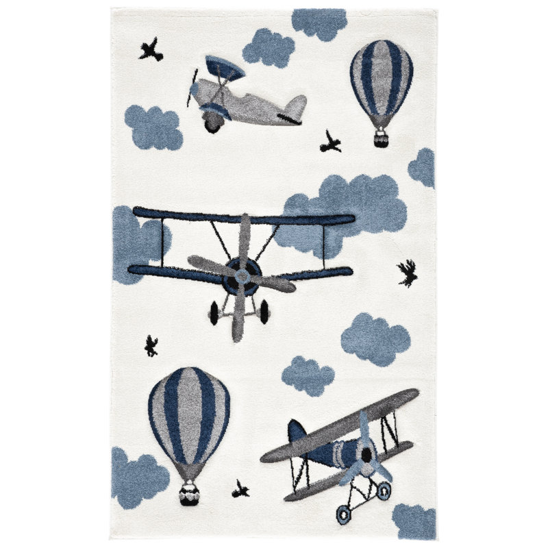 Akaki Performance Graphic Print & Text Rug, Rectangle 6'7" x 9"