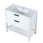 Meuble-lavabo de 36 po en contreplaqué pour salle de bain - Lavabo en résine, 2 tiroirs, fonction autoportante avec lavabo-1032777634