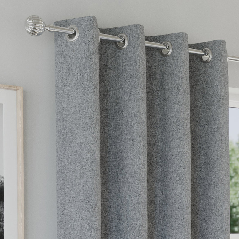 Rodenal Blackout Curtain Pair, 117cm W x 229cm L, Grey