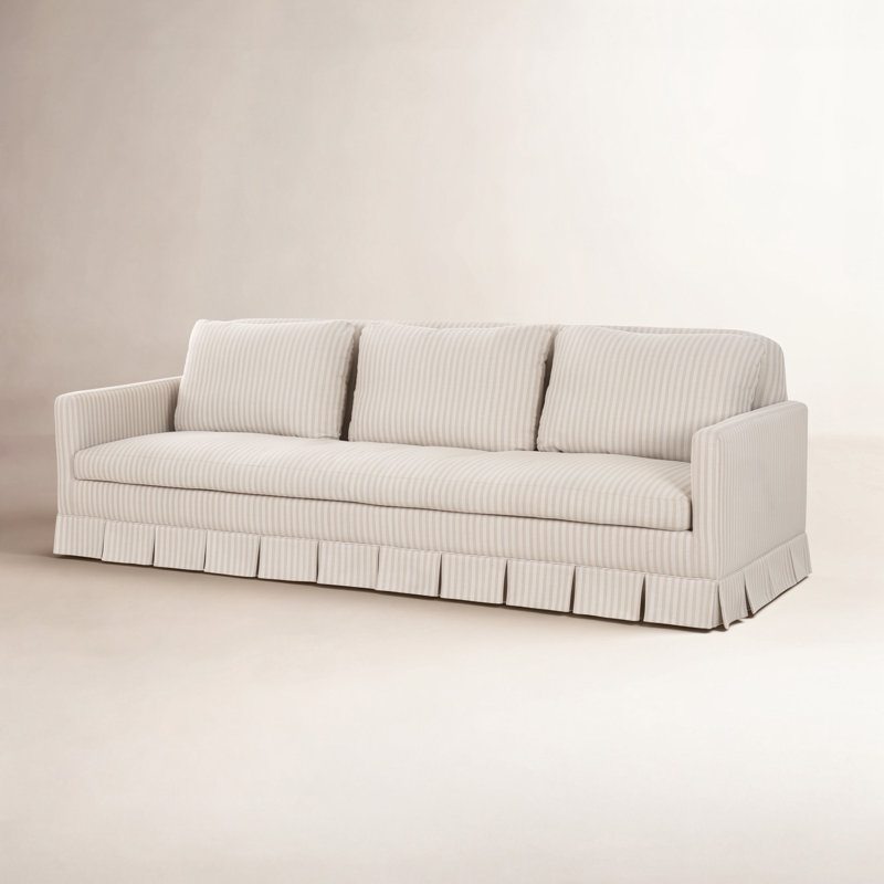 Pellicano 98'' Sofa, Beige Stripe Polyester