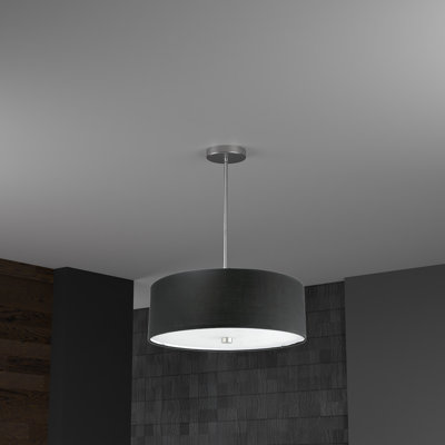 Lustre tambour 4 lumières à abat-jour Tess