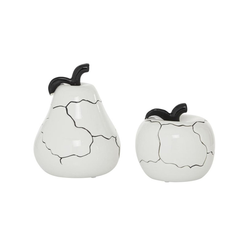 Cianciolo Ceramic Apple and Pear Sculpture Set