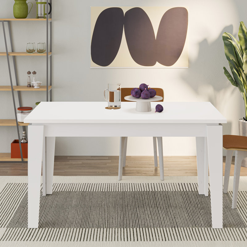 Tolmen Rectangular Extendable Dining Table - 120 to 170 cm, White, 75cm H x 190cm L x 80cm D